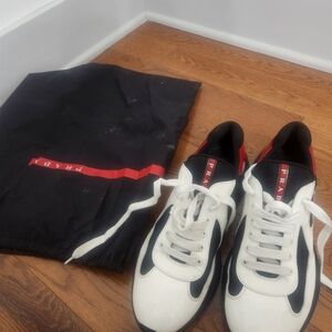 Prada american cup sneaker white and black